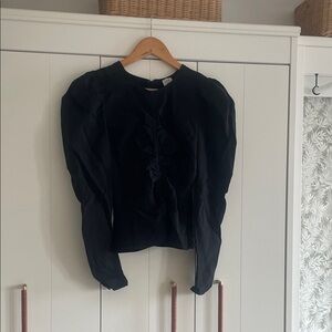 Wilfred Aritzia Black Long Sleeve Blouse Sz 8